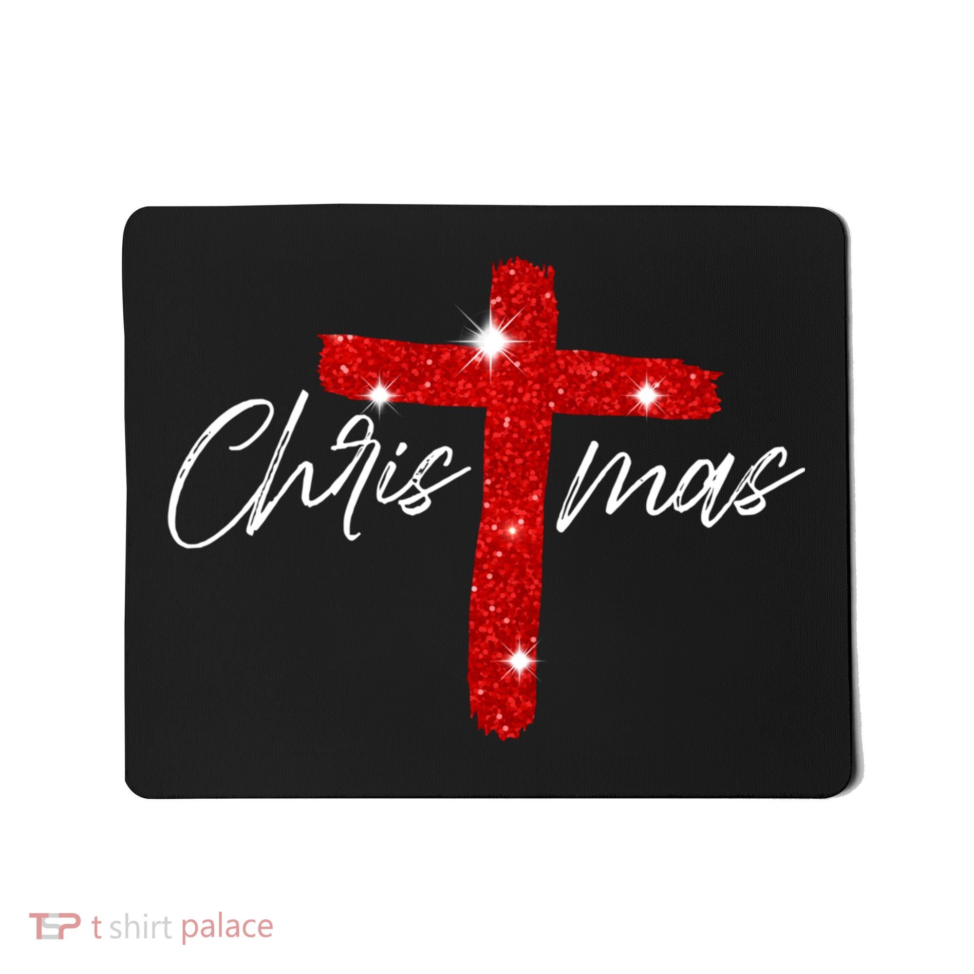 Retro Christmas Faith Cross Xmas Jesus Christmas Mousepad