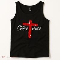Retro Christmas Faith Cross Xmas Jesus Christmas Tank Top thumb 2