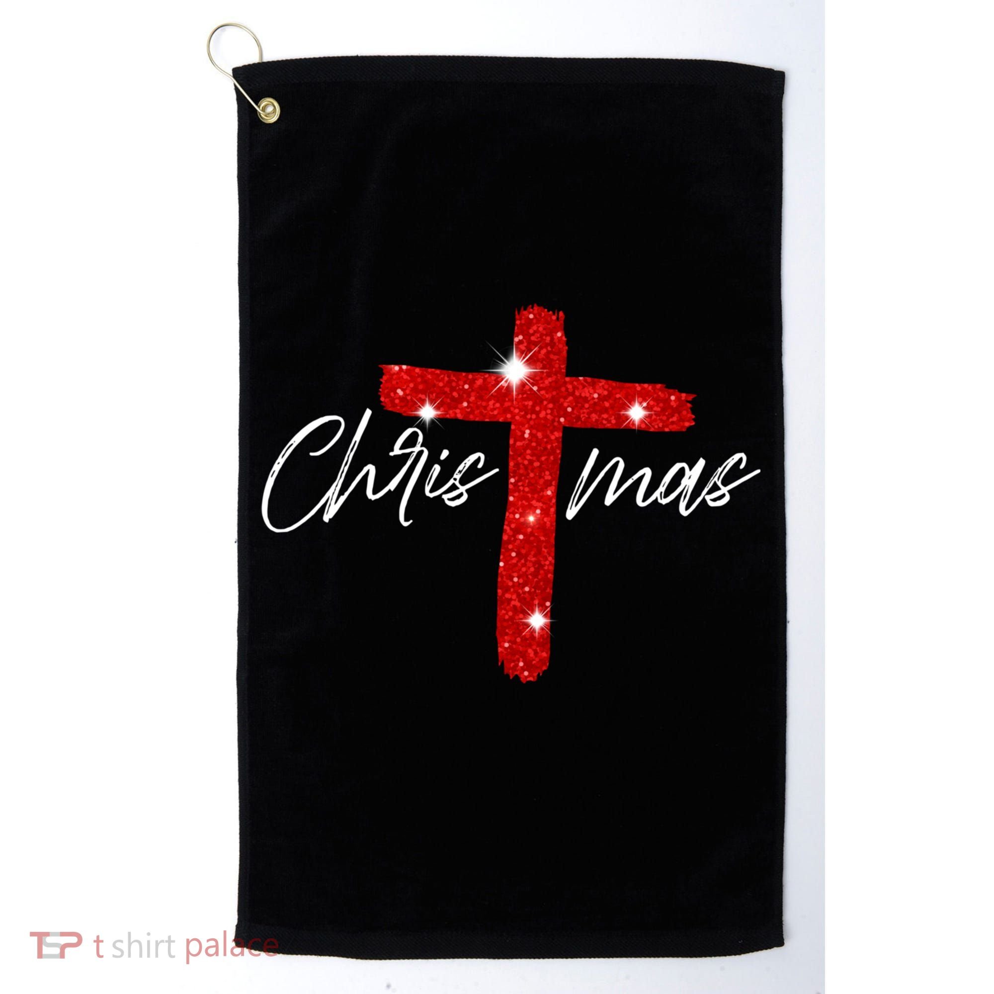 Retro Christmas Faith Cross Xmas Jesus Christmas Golf Towel