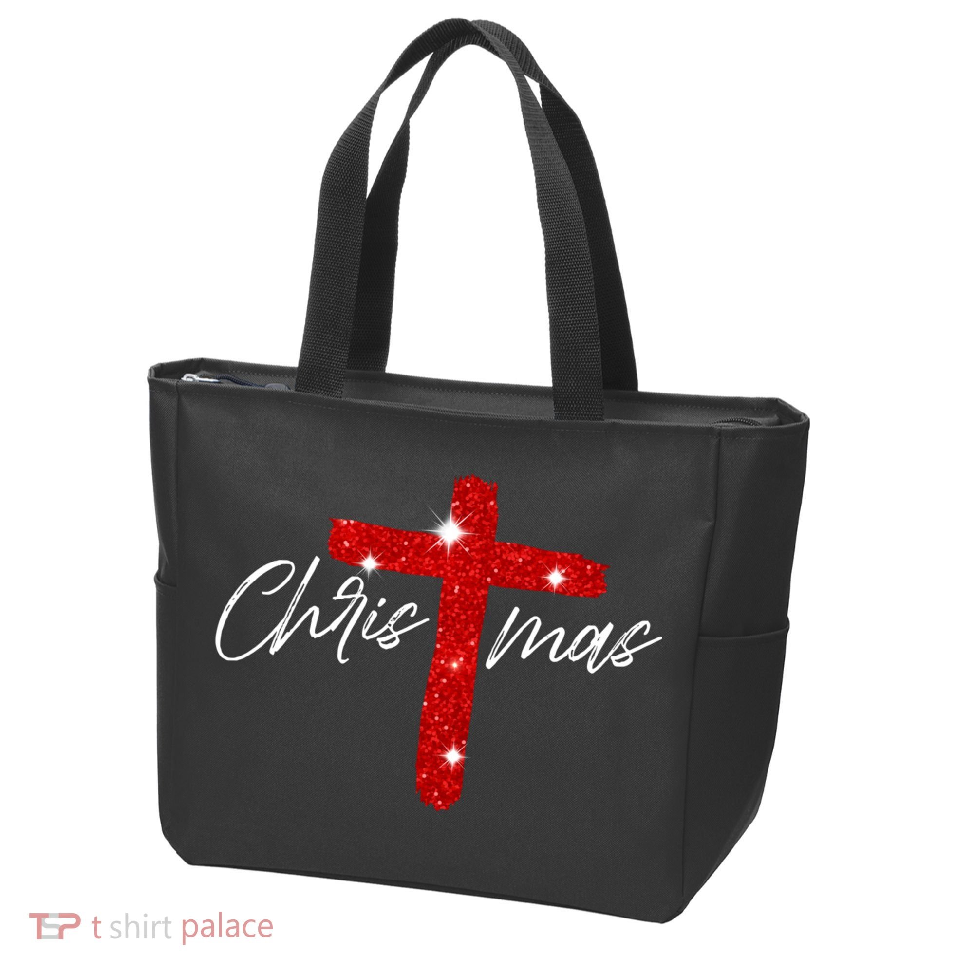 Retro Christmas Faith Cross Xmas Jesus Christmas Tote Bag