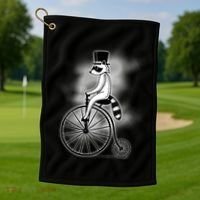 Raccon Circus Funny Fancy Raccon Golf Towel thumb 1