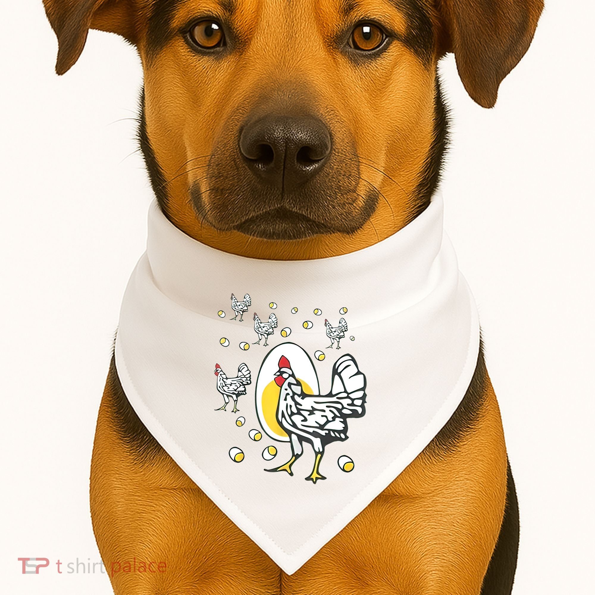 Roseanne Chicken Funny Roseanne Rooster And Egg USA-Made Doggie Bandana