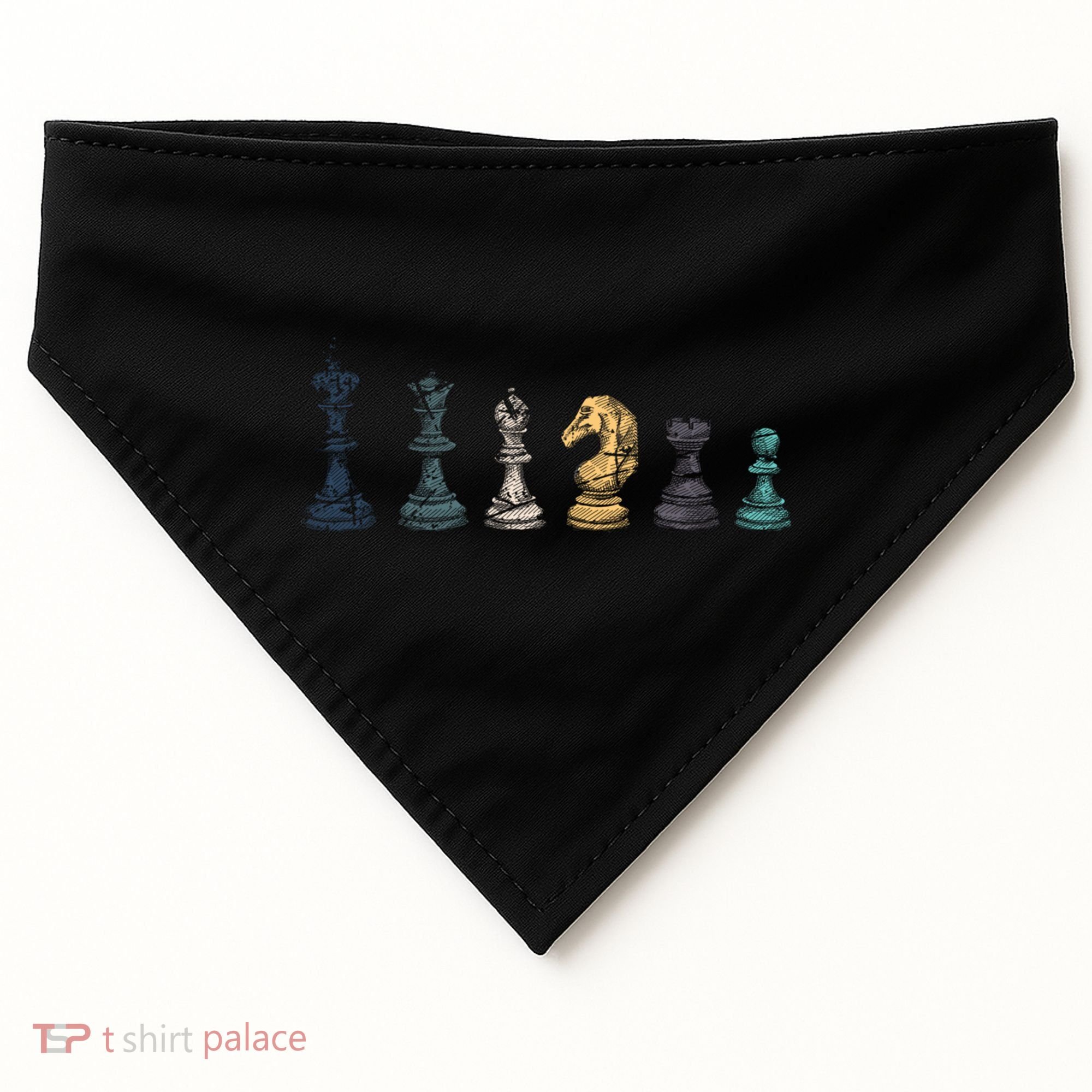 Retro Chess Funny Gift USA-Made Doggie Bandana