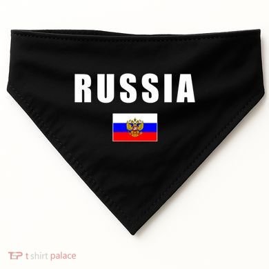 Russia Country Flag USA-Made Doggie Bandana