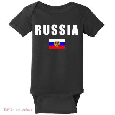 Russia Country Flag Baby Bodysuit