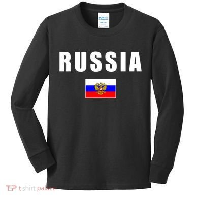 Russia Country Flag Kids Long Sleeve Shirt