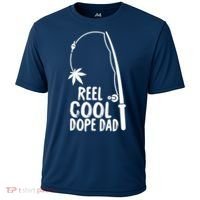 Reel Cool Fathers Day Fishing Dope Dad Weed Marijuana Stoner Cooling Performance Crew T-Shirt thumb 0
