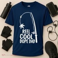 Reel Cool Fathers Day Fishing Dope Dad Weed Marijuana Stoner Cooling Performance Crew T-Shirt thumb 3