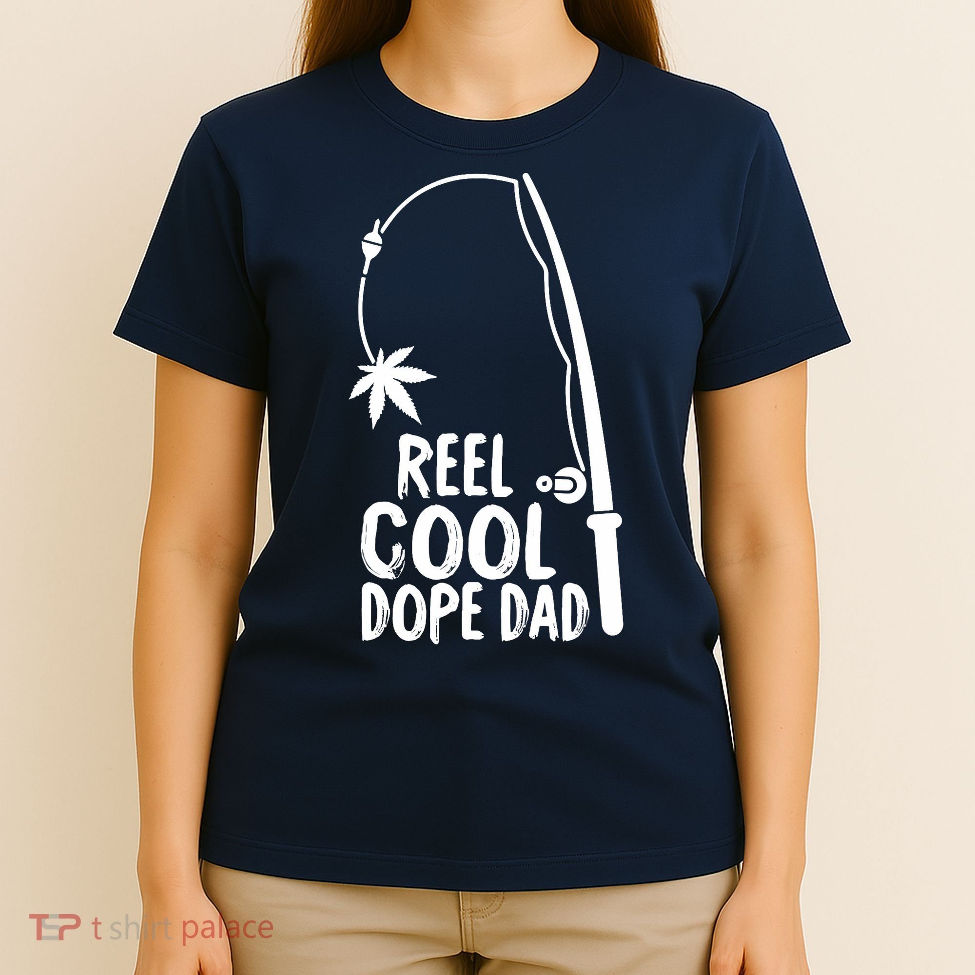 Reel Cool Fathers Day Fishing Dope Dad Weed Marijuana Stoner T-Shirt