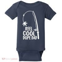 Reel Cool Fathers Day Fishing Dope Dad Weed Marijuana Stoner Baby Bodysuit thumb 0