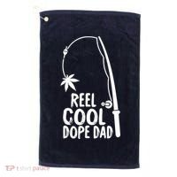 Reel Cool Fathers Day Fishing Dope Dad Weed Marijuana Stoner Golf Towel thumb 0