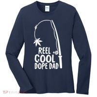 Reel Cool Fathers Day Fishing Dope Dad Weed Marijuana Stoner Women's Long Sleeve Shirt thumb 0