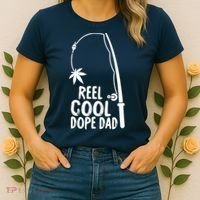 Reel Cool Fathers Day Fishing Dope Dad Weed Marijuana Stoner Women's T-Shirt thumb 2