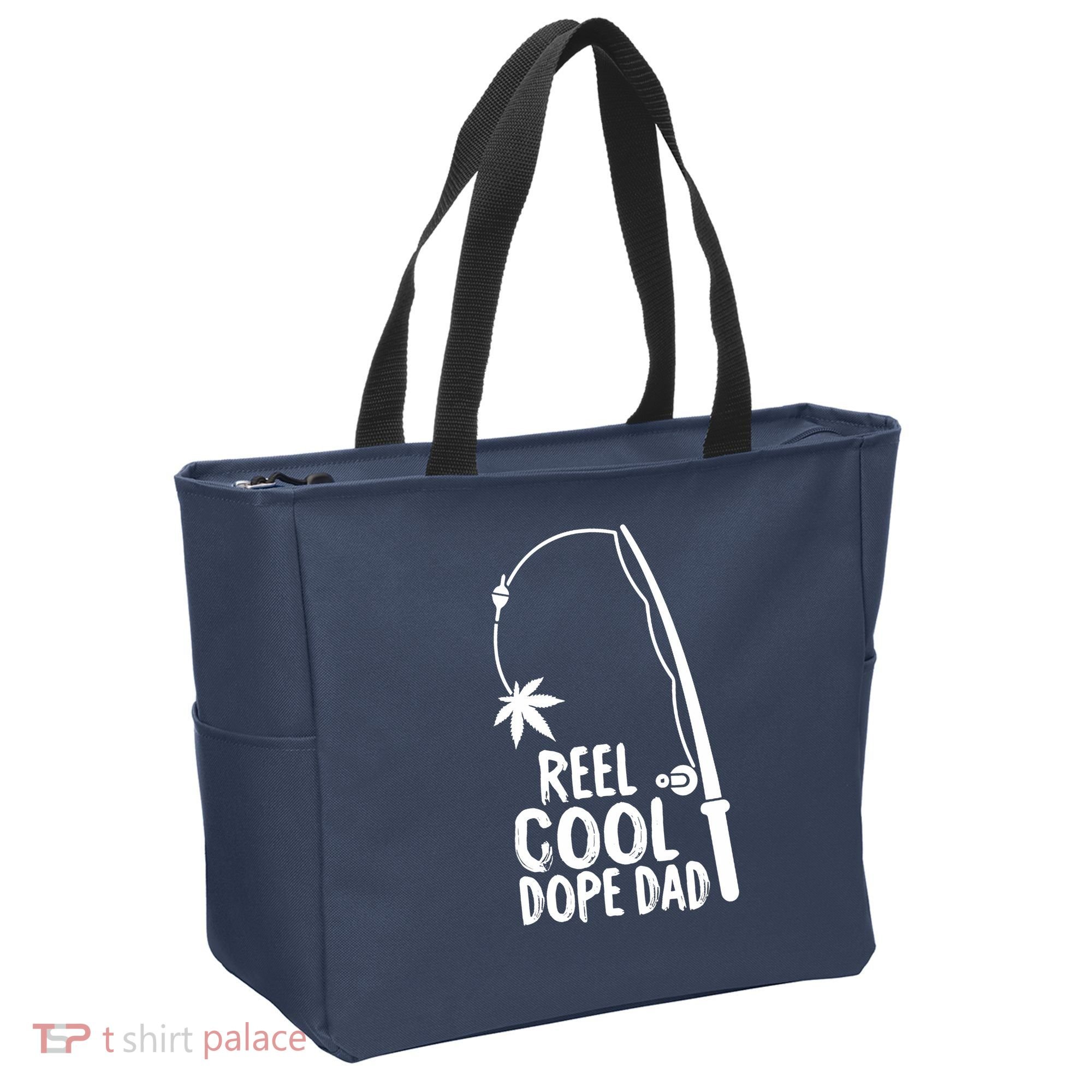 Reel Cool Fathers Day Fishing Dope Dad Weed Marijuana Stoner Tote Bag