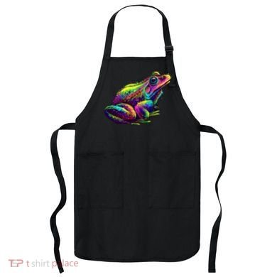 Realistic Colorful Frog Abstract Pose Apron