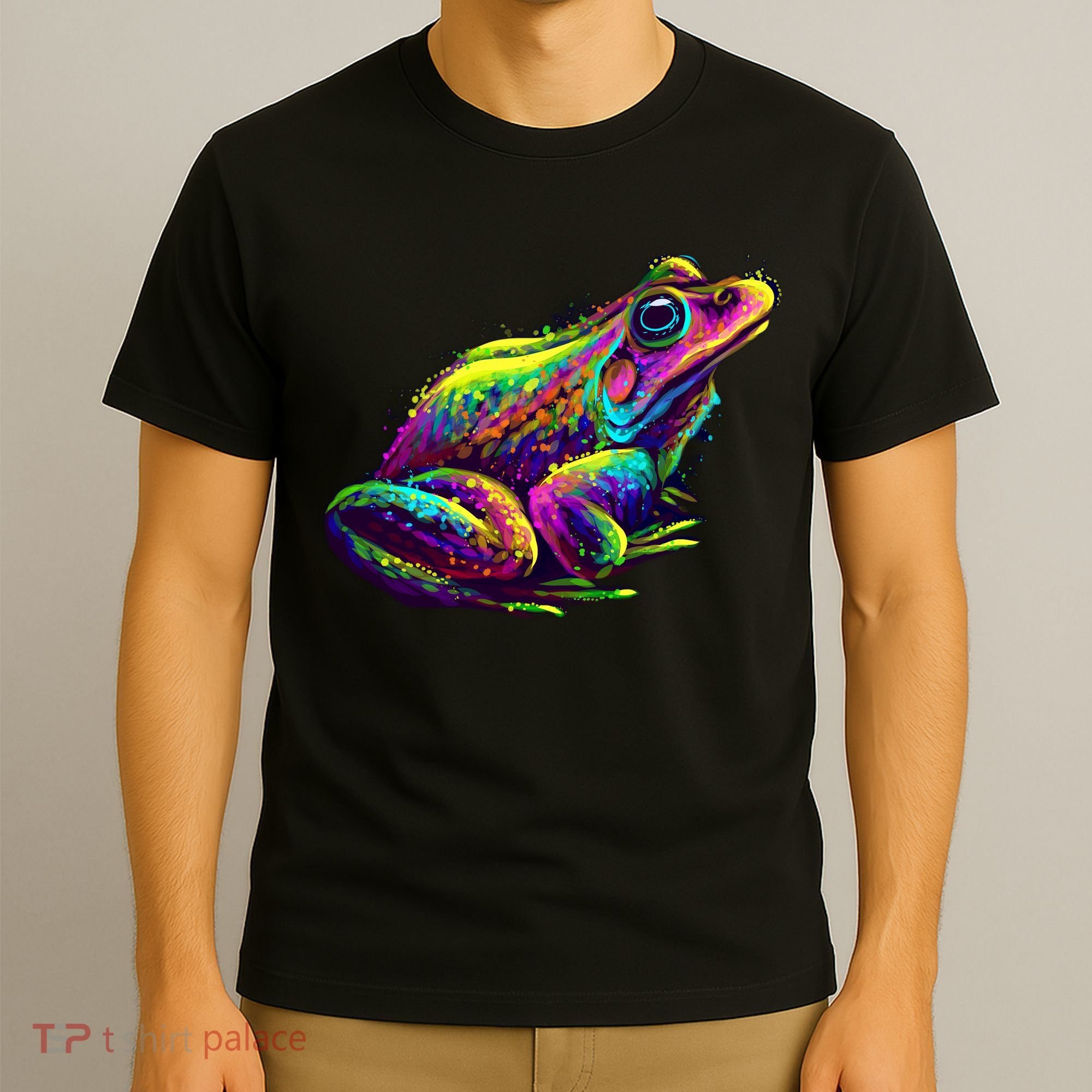 Realistic Colorful Frog Abstract Pose T-Shirt