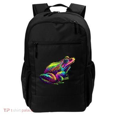 Realistic Colorful Frog Abstract Pose Backpack