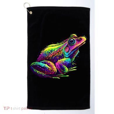 Realistic Colorful Frog Abstract Pose Golf Towel