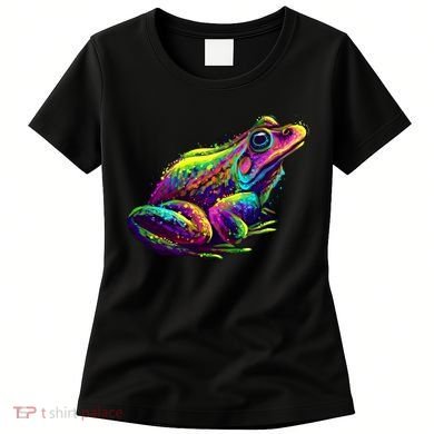 Realistic Colorful Frog Abstract Pose Women's T-Shirt