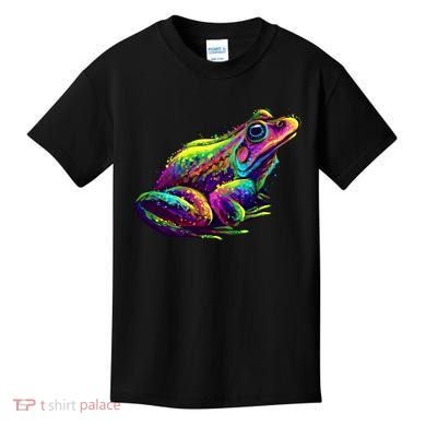 Realistic Colorful Frog Abstract Pose Kids T-Shirt