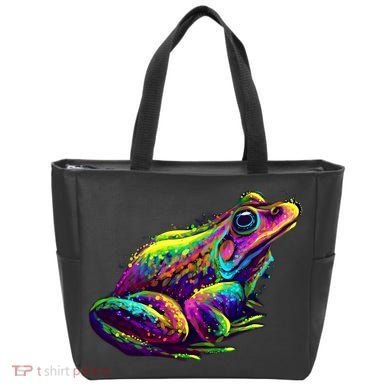Realistic Colorful Frog Abstract Pose Tote Bag