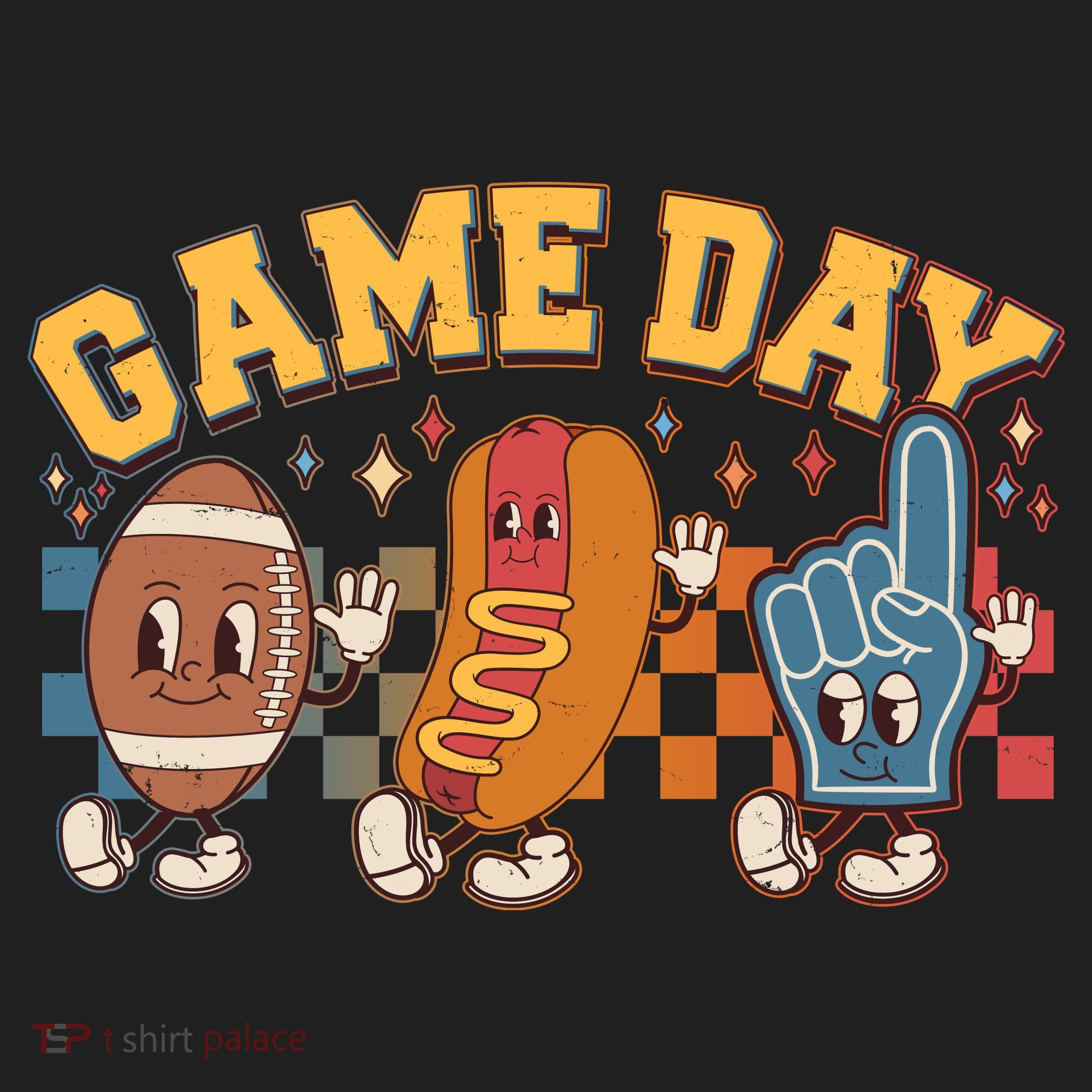 Retro Cartoon Football Game Day Women's Sweatshirt