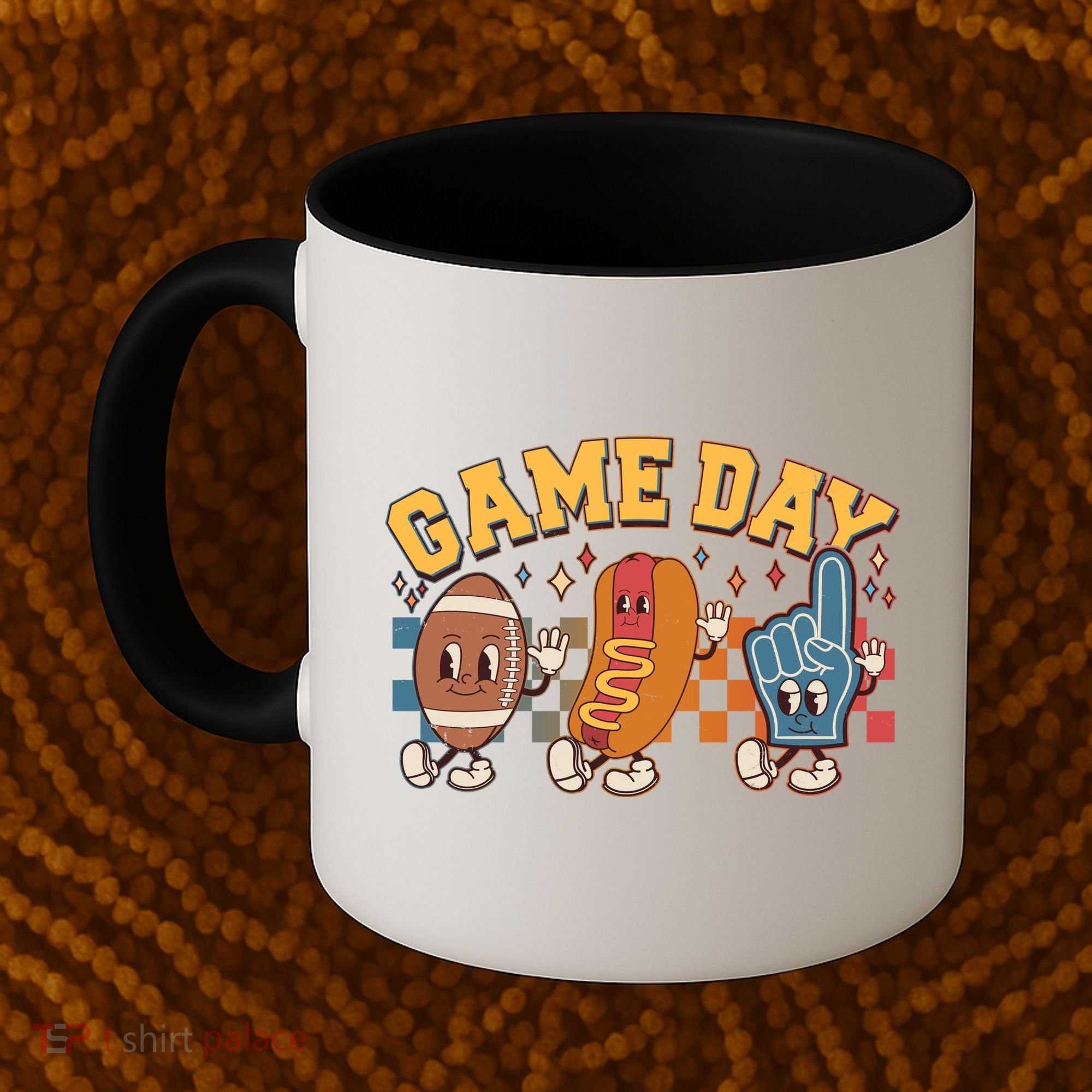 Retro Cartoon Football Game Day Coffee Mug