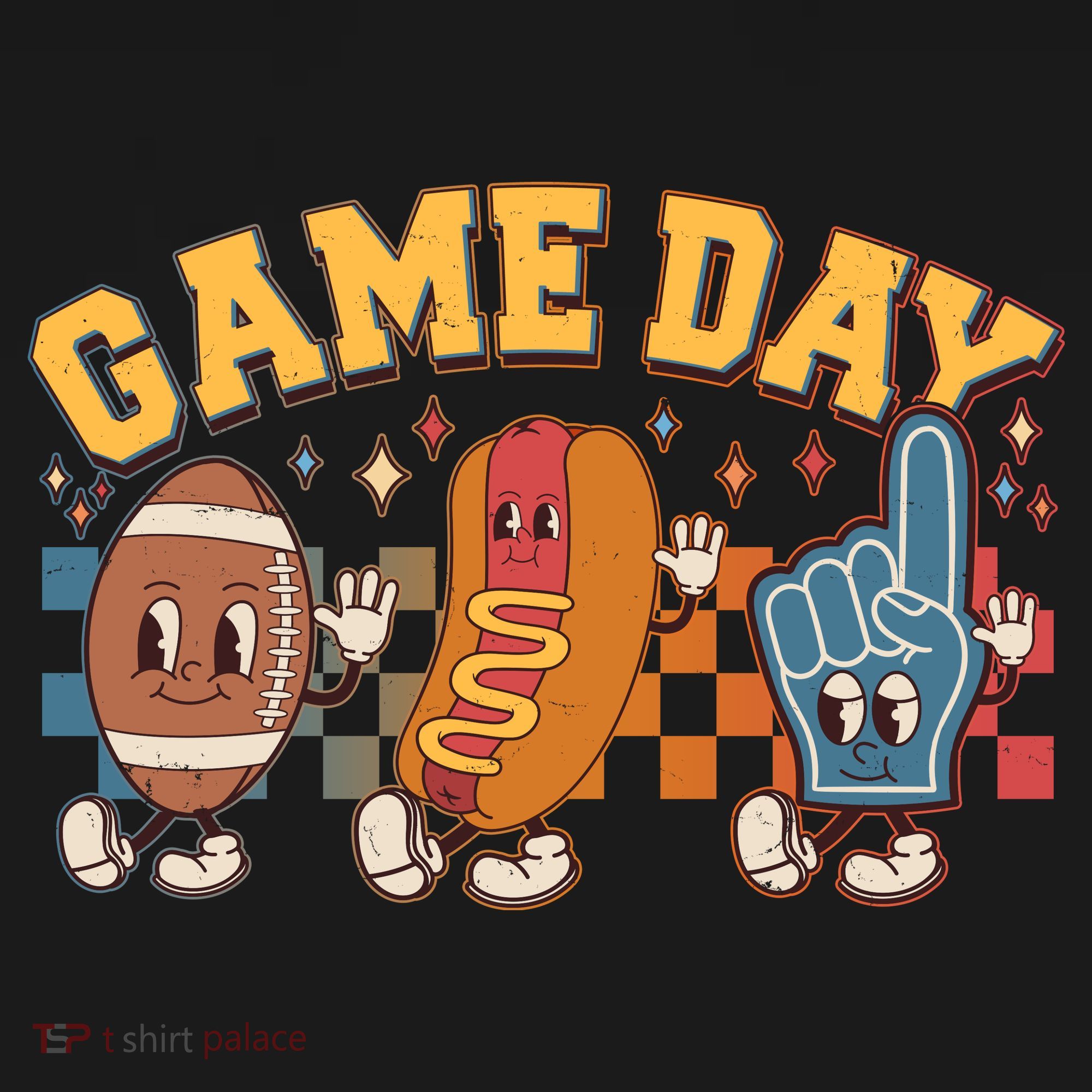 Retro Cartoon Football Game Day Coaster