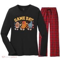 Retro Cartoon Football Game Day Women's Long Sleeve Flannel Pajama Set  thumb 0