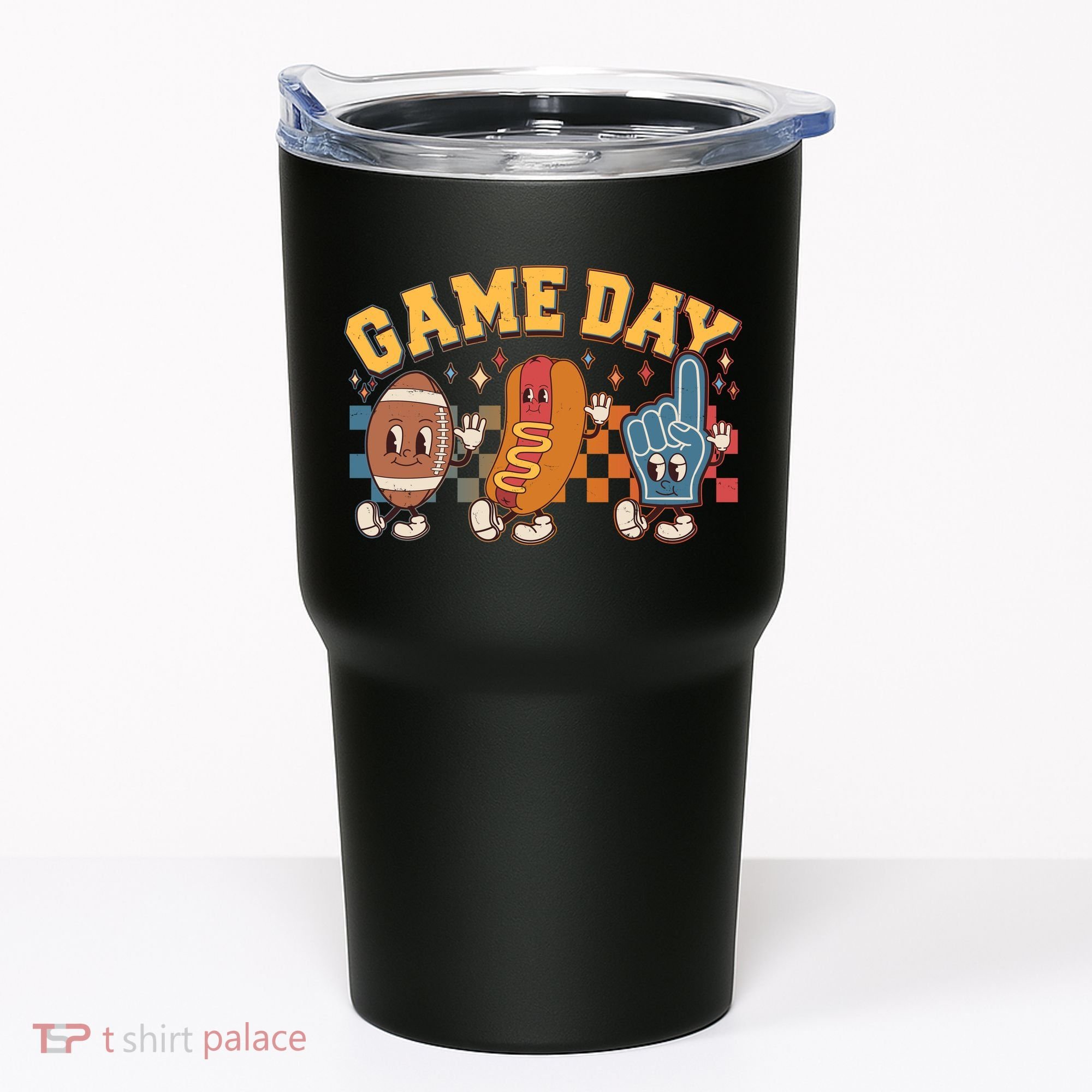 Retro Cartoon Football Game Day Tumbler