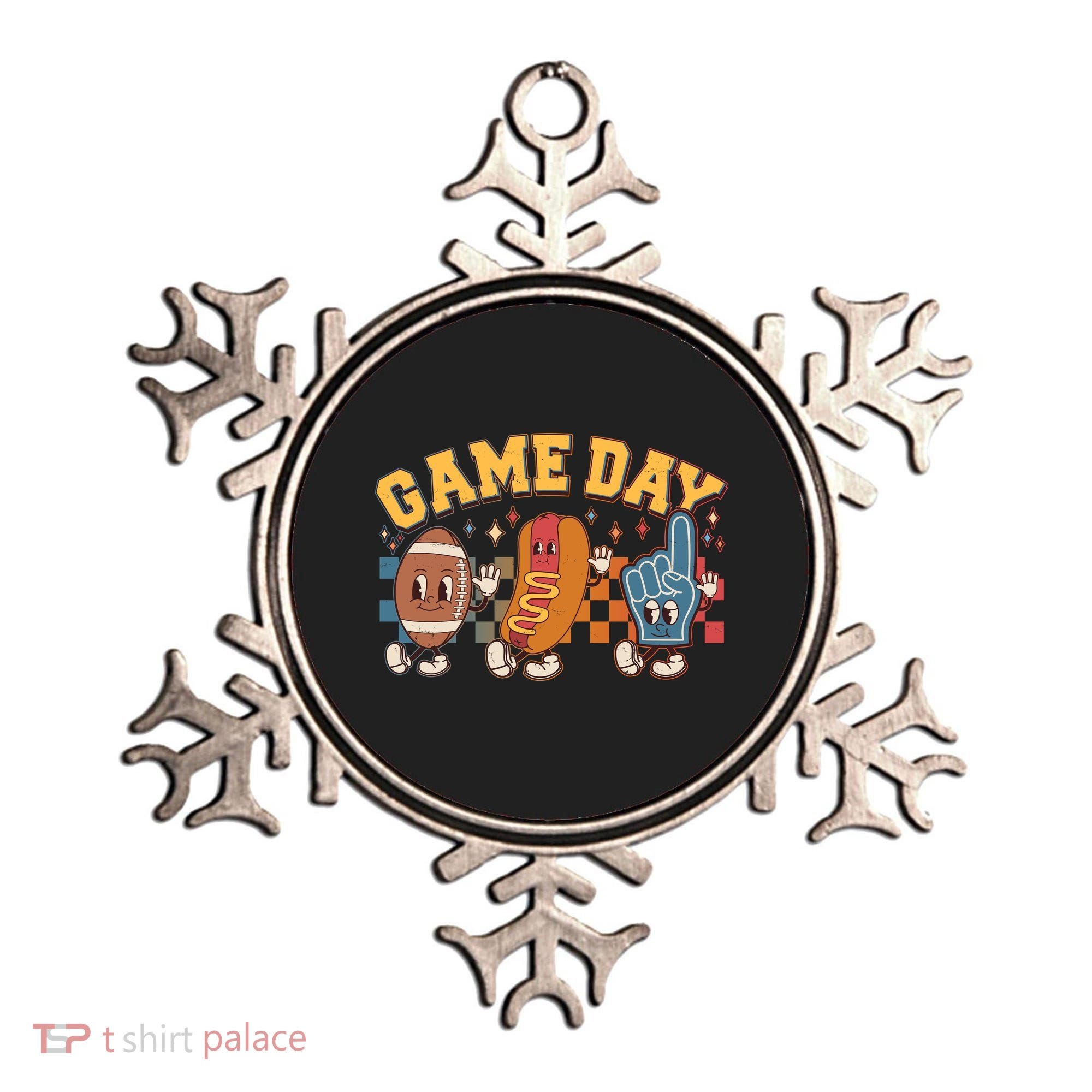 Retro Cartoon Football Game Day Ornament