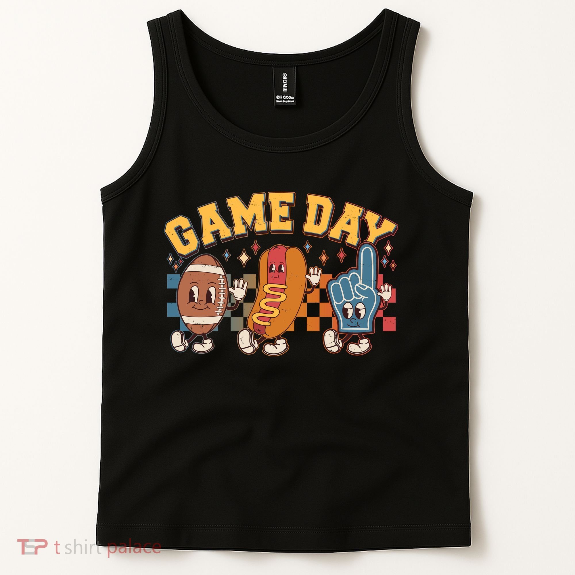 Retro Cartoon Football Game Day Tank Top
