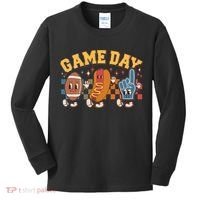 Retro Cartoon Football Game Day Kids Long Sleeve Shirt thumb 0