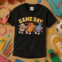 Retro Cartoon Football Game Day Kids T-Shirt thumb 3