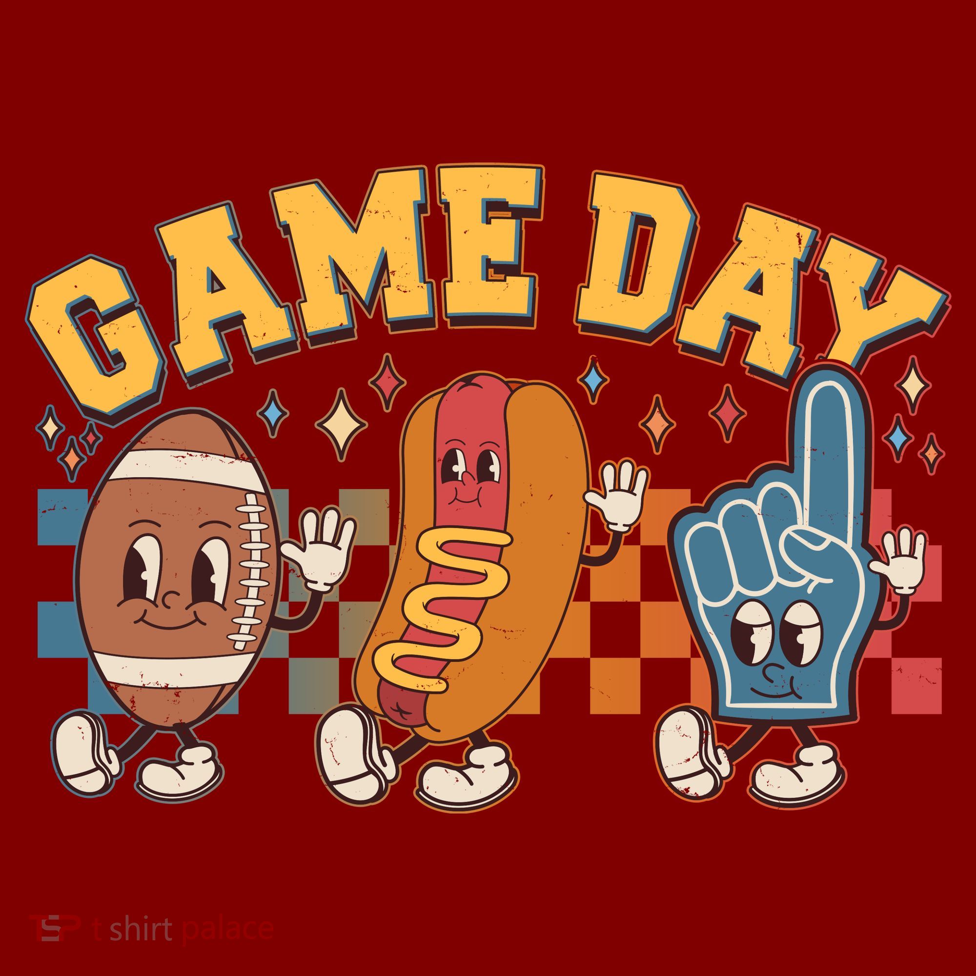 Retro Cartoon Football Game Day Apron