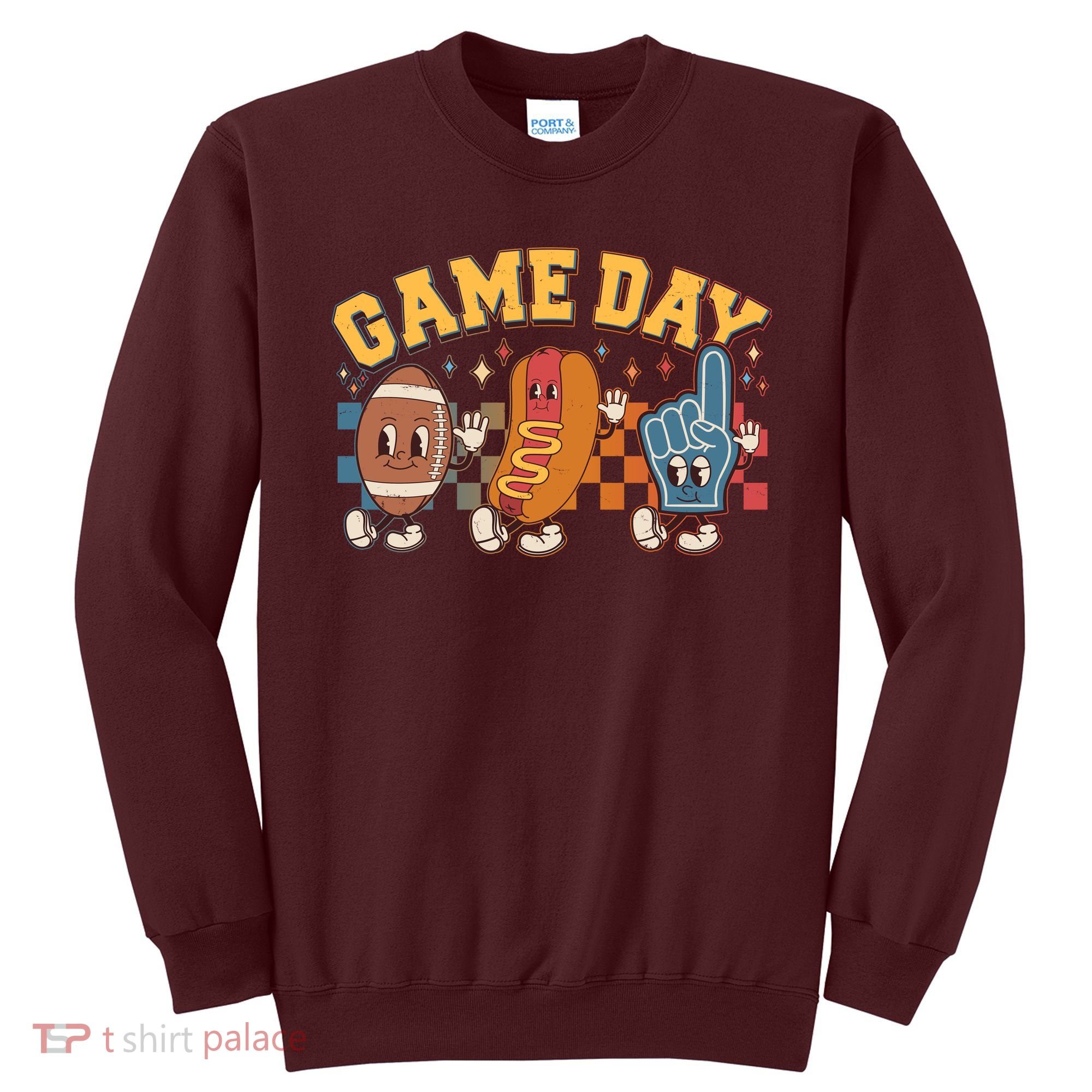 Retro Cartoon Football Game Day Sweatshirt