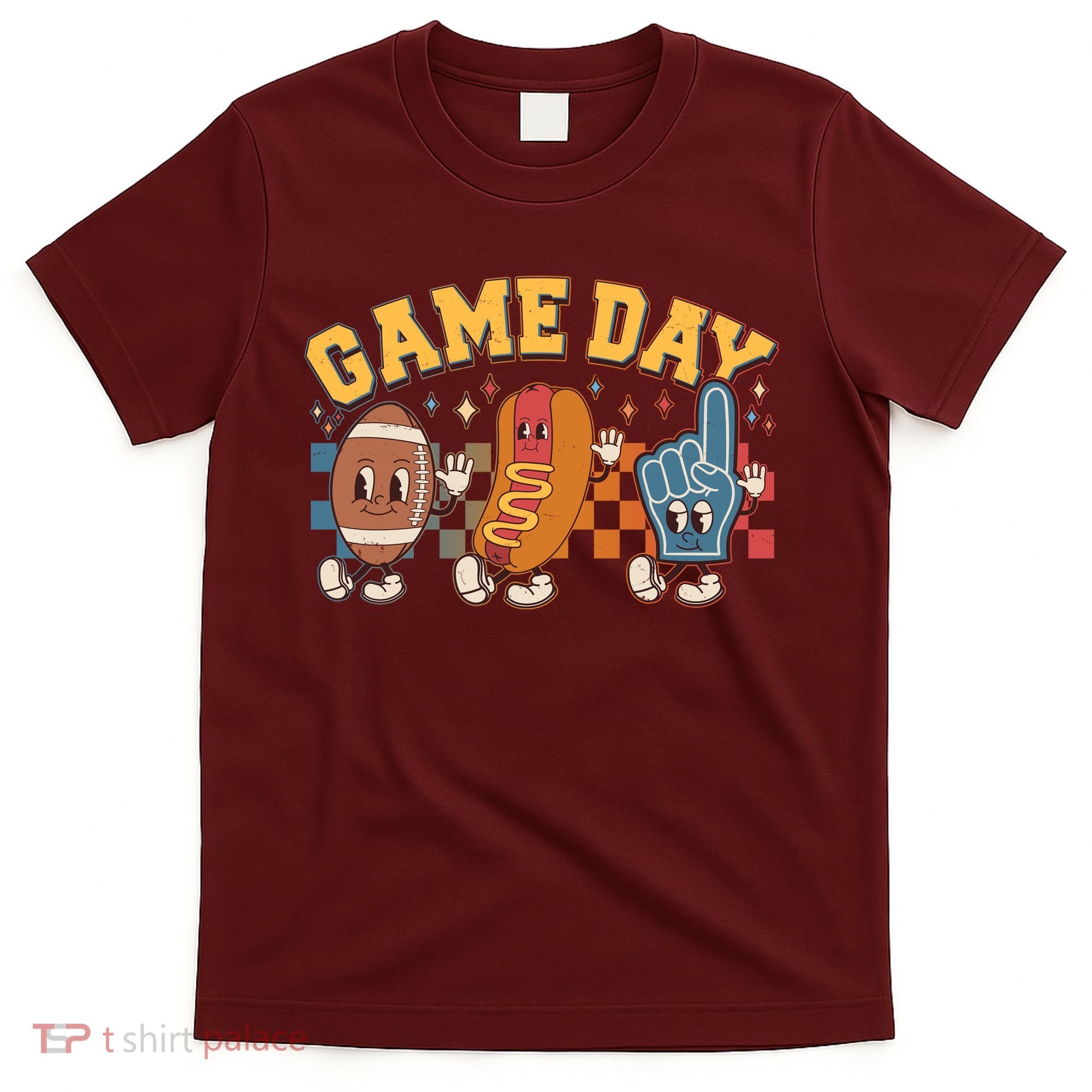 Retro Cartoon Football Game Day T-Shirt