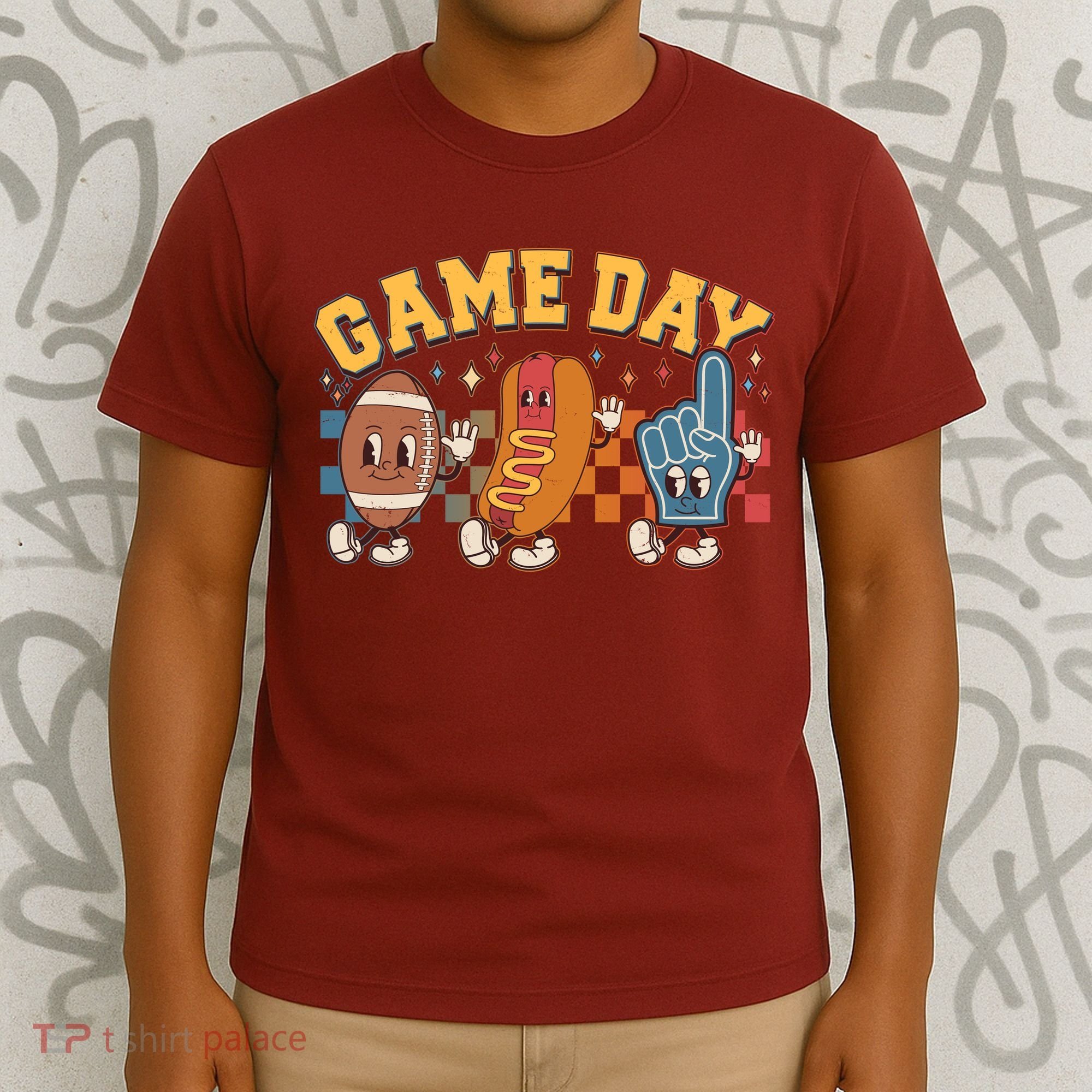 Retro Cartoon Football Game Day T-Shirt