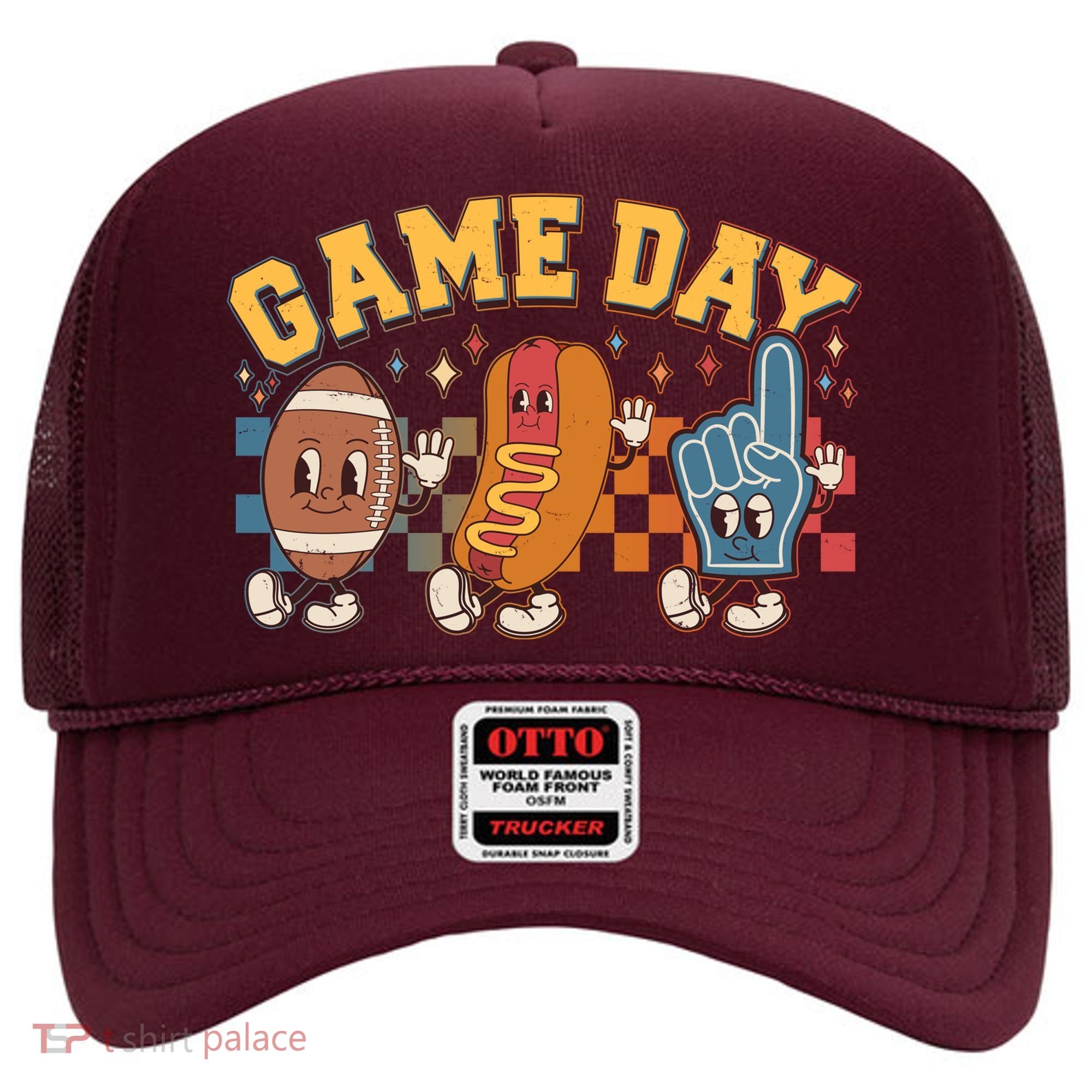 Retro Cartoon Football Game Day Hat