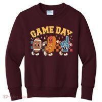 Retro Cartoon Football Game Day Kids Sweatshirt thumb 0