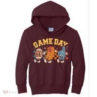 Retro Cartoon Football Game Day Kids Hoodie thumb 0