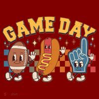 Retro Cartoon Football Game Day Kids Long Sleeve Plaid Pajama Set thumb 2