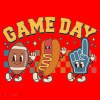 Retro Cartoon Football Game Day Santa Hat thumb 1