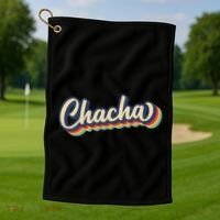 Retro Chacha FatherS Day Golf Towel thumb 1