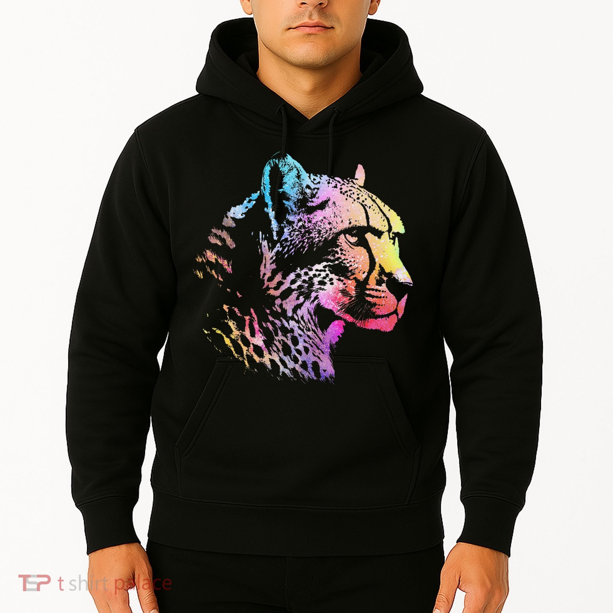 Rainbow Cheetah Face Wildlife Safari Zookeeper Zoologist Hoodie