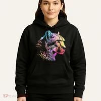 Rainbow Cheetah Face Wildlife Safari Zookeeper Zoologist Hoodie thumb 5