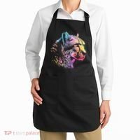 Rainbow Cheetah Face Wildlife Safari Zookeeper Zoologist Apron thumb 2