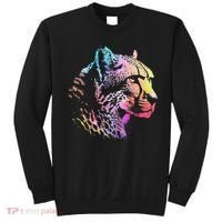 Rainbow Cheetah Face Wildlife Safari Zookeeper Zoologist Sweatshirt thumb 0