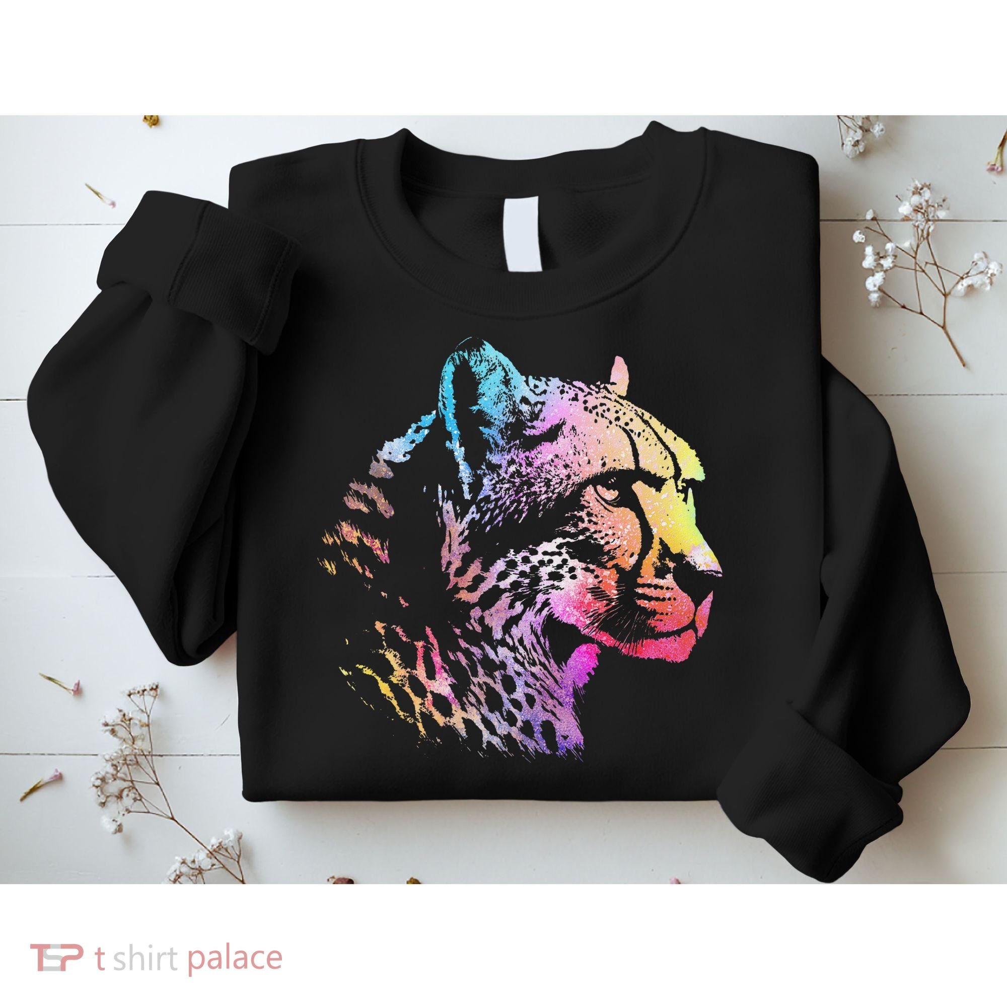 Rainbow Cheetah Face Wildlife Safari Zookeeper Zoologist Sweatshirt