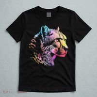 Rainbow Cheetah Face Wildlife Safari Zookeeper Zoologist T-Shirt thumb 5